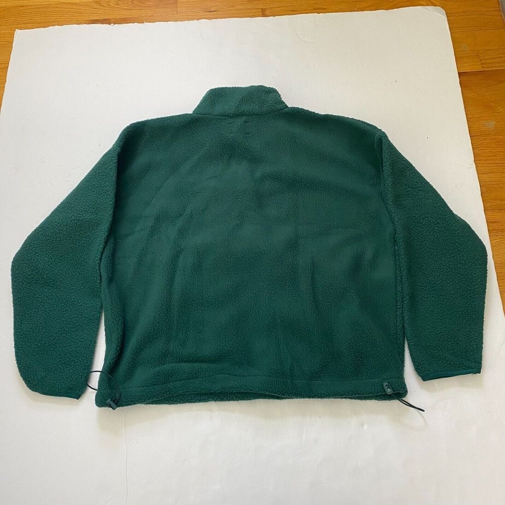Wilo The Label Cozy Fleece Pullover, Boxy Fit, Quarter button front Green New - Picture 3 of 16